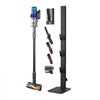 VEVOR Vacuum Stand, Compatible with Dyson G5 V15 V12 V11 V10 V8 V7 V6 Series Upright Vacuums Cleaners & Accessories, Stable Vacuum Stand Holder with 6 Hooks and Non-slip Footpads, Black