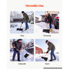 VEVOR Snow Shovel for Driveway 17" Wide Plastic Shovel with D-Grip Handle, for Home Garden Camping Outdoor, Aluminum Strip, Large Capacity Lightweight Ergonomic Snow Removal Tool, Extended Handle