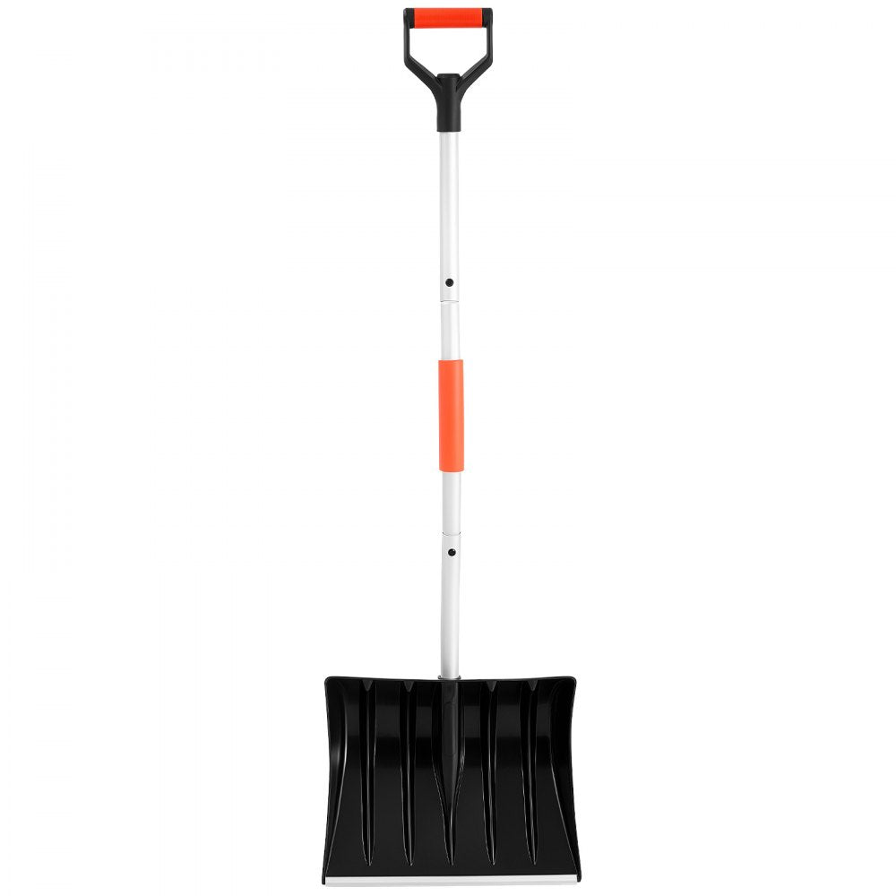 VEVOR Snow Shovel for Driveway 17" Wide Plastic Shovel with D-Grip Handle, for Home Garden Camping Outdoor, Aluminum Strip, Large Capacity Lightweight Ergonomic Snow Removal Tool, Extended Handle