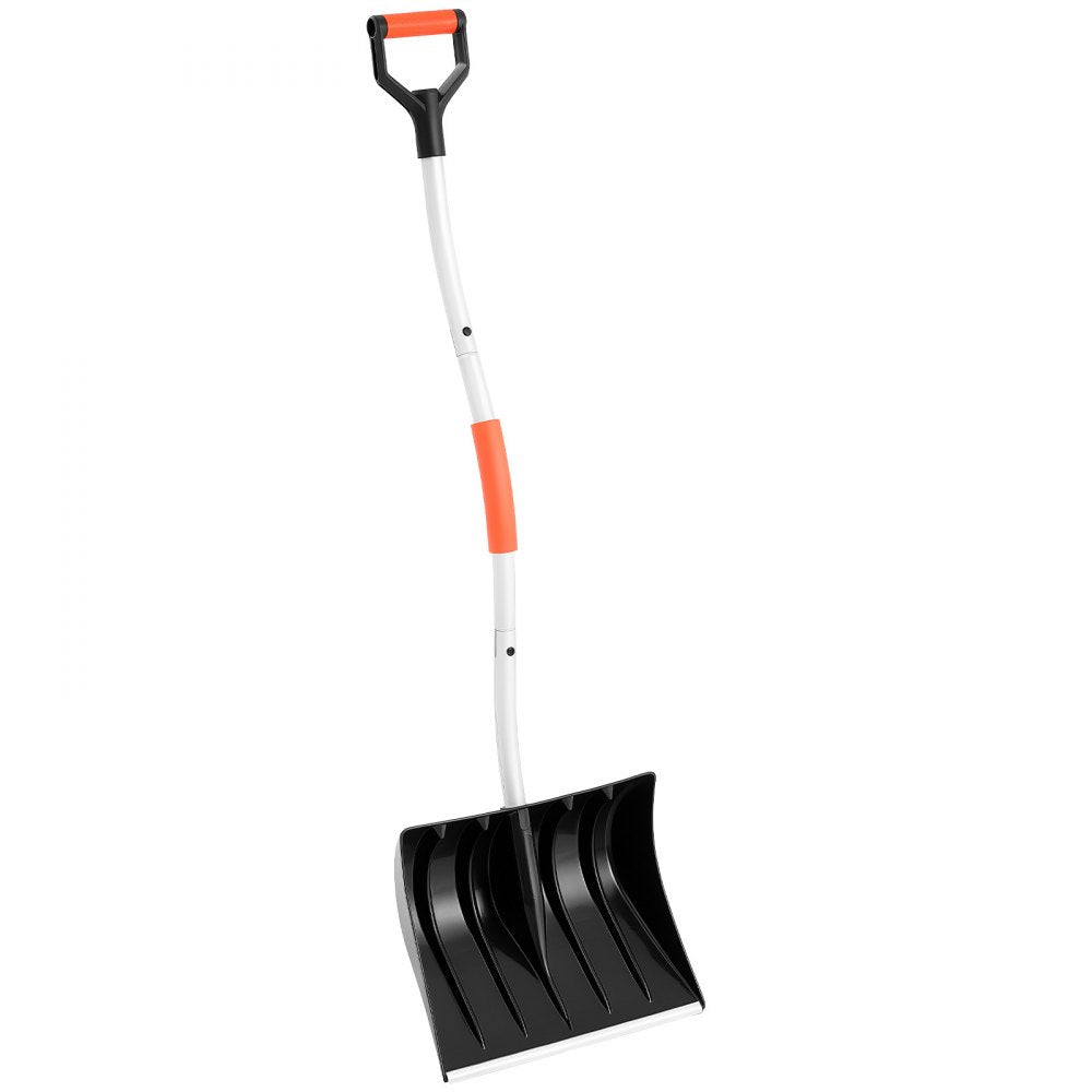 VEVOR Snow Shovel for Driveway 17" Wide Plastic Shovel with D-Grip Handle, for Home Garden Camping Outdoor, Aluminum Strip, Large Capacity Lightweight Ergonomic Snow Removal Tool, Extended Handle