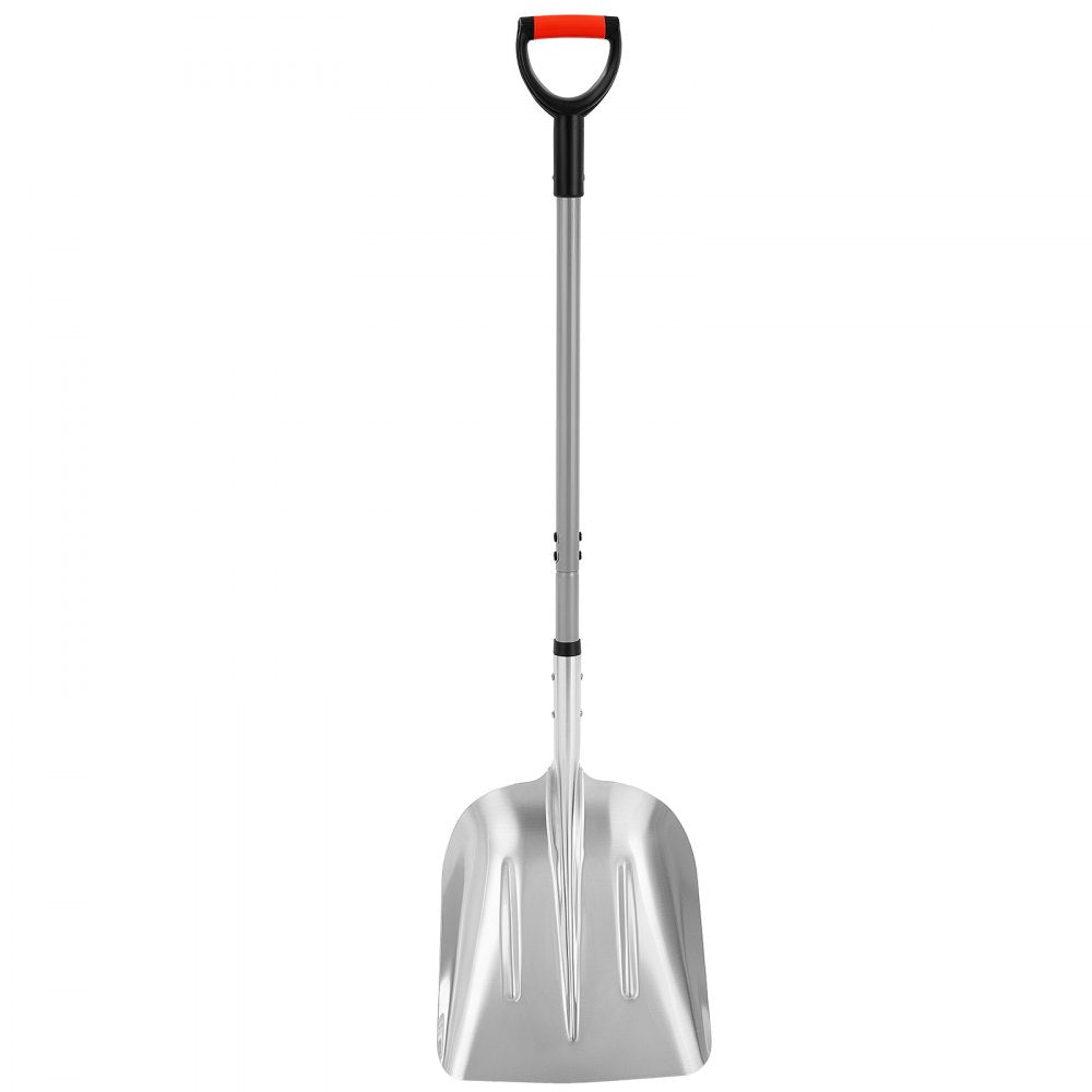 VEVOR Snow Shovel for Driveway 14" Wide Aluminum Shovel with D-Grip Handle, for Home Garden Camping Outdoor, One-Piece Aluminum Head, Large Capacity Lightweight Snow Removal Tool with Extended Handle