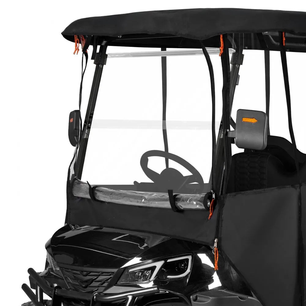 VEVOR Golf Cart Cover, Visible Full-Enclosure 2+2/4 Passenger Golf Cart, 420D Waterproof Oxford Fabric Club Car Cover Fits Most Carts Club Car, Yamaha, EZGO, Honda, PVC Coating & Windproof Hook Design