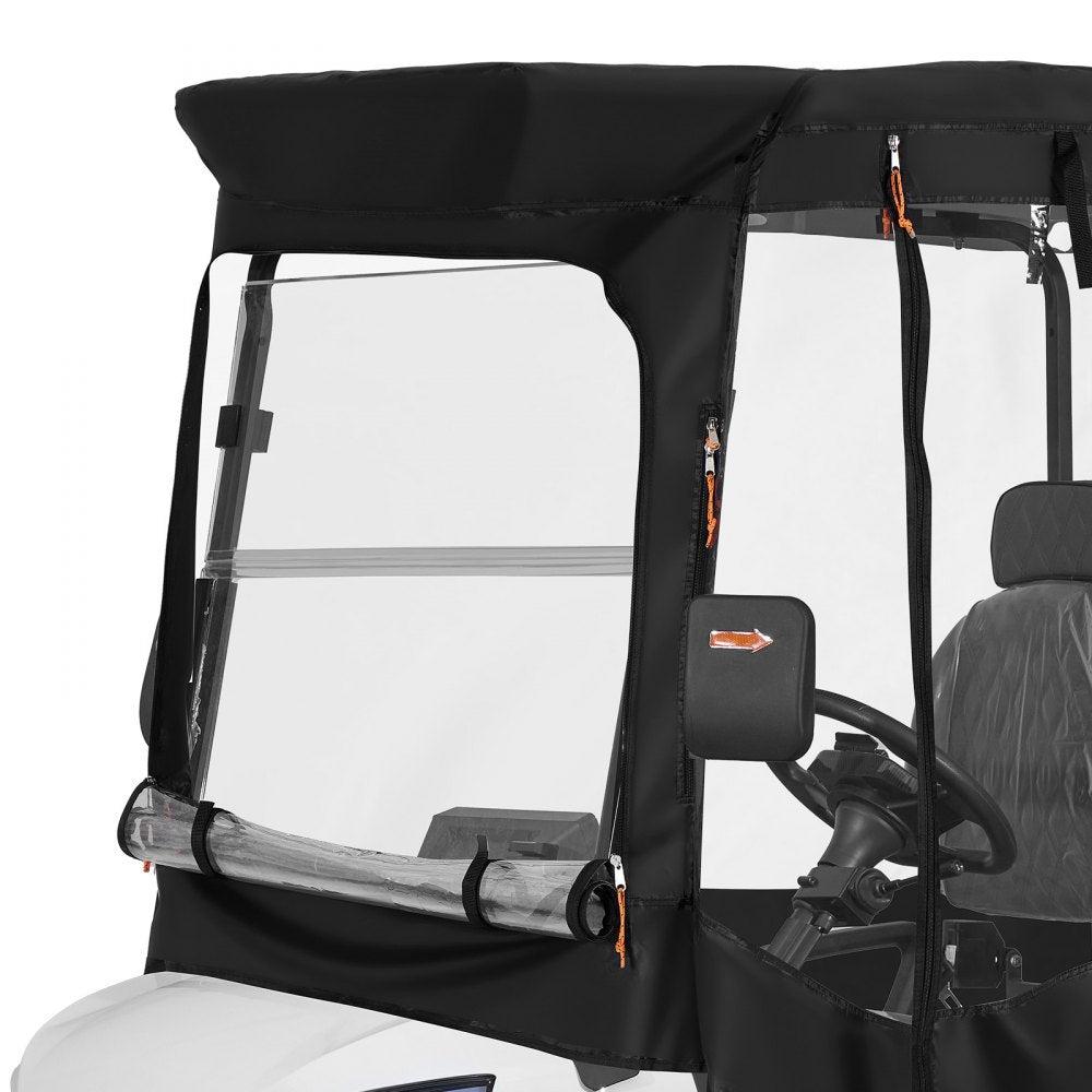 VEVOR Golf Cart Cover, Visible Full-Enclosure 2&2+2 Passenger Golf Cart, 600D Waterproof Oxford Fabric Club Car Cover Fits Most Carts Club Car, Yamaha, EZGO, Honda, PVC Coating & Windproof Hook Design