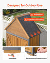 VEVOR Outdoor Storage Shed, 44.09" x 66.93" Wood & Metal Garden Tool Shed with Lockable Doors & Sloped Roof, Waterproof Outside Storage Cabinet with Shelves & Floor for Backyard Patio Lawn, Brown