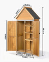 VEVOR Outdoor Storage Shed, 44.09" x 66.93" Wood & Metal Garden Tool Shed with Lockable Doors & Sloped Roof, Waterproof Outside Storage Cabinet with Shelves & Floor for Backyard Patio Lawn, Brown