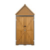 VEVOR Outdoor Storage Shed, 44.09" x 66.93" Wood & Metal Garden Tool Shed with Lockable Doors & Sloped Roof, Waterproof Outside Storage Cabinet with Shelves & Floor for Backyard Patio Lawn, Brown