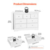 VEVOR 7 Drawer Dresser, Wooden Chest of Drawers with Sliding with Anti-tip Device, Modern Minimalist Dresser Chest, Closet Storage Organizer for Living Room, Hallway, Bedroom, Entryway, Light Wood