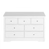 VEVOR 7 Drawer Dresser, Wooden Chest of Drawers with Sliding with Anti-tip Device, Modern Minimalist Dresser Chest, Closet Storage Organizer for Living Room, Hallway, Bedroom, Entryway, Light Wood