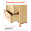 VEVOR 6 Drawer Dresser - Smooth and Quiet Drawers (Metal Slide System) and Rubberwood Legs