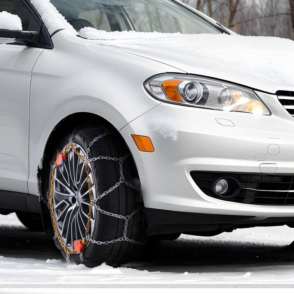 VEVOR Auto Tightening Snow Chains, Diamond Mesh Traction Wheel Chains for Anti-slip, Alloy Steel Tire Chains for Tires 265/75-15, 265/75-16, LT265/75-16, 255/75-17, LT255/75-17, 275/45-22, 265/70-16