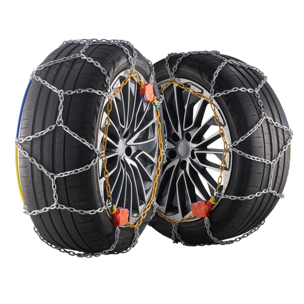 VEVOR Auto Tightening Snow Chains, Diamond Mesh Traction Wheel Chains for Anti-slip, Alloy Steel Tire Chains for Tires 265/75-15, 265/75-16, LT265/75-16, 255/75-17, LT255/75-17, 275/45-22, 265/70-16