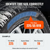 VEVOR Auto Tightening Snow Chains, Diamond Mesh Traction Wheel Chains for Anti-slip, Manganese Alloy Steel Emergency Tire Chains for Cars, Pickups, SUVs, and Trucks (Set of 2)