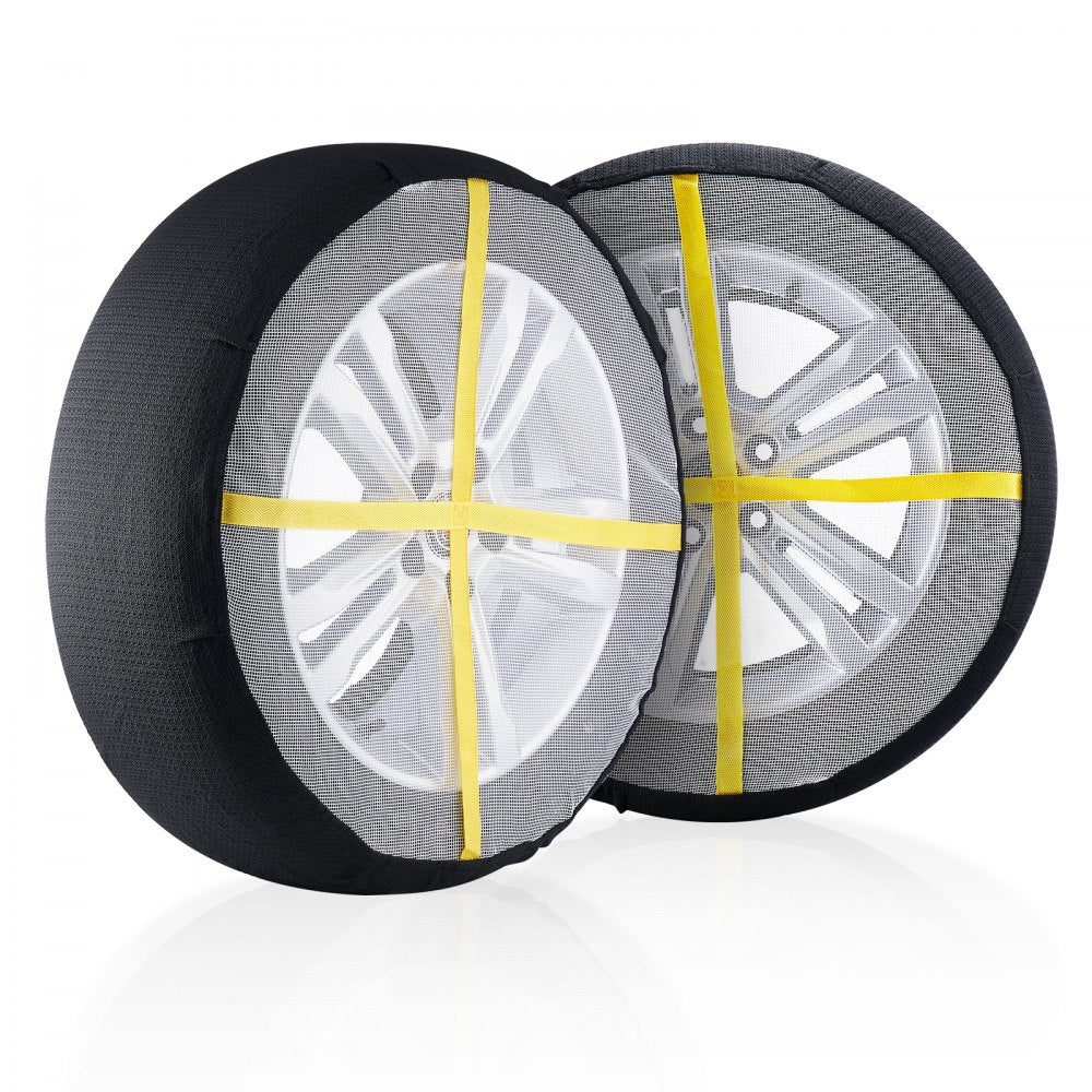 VEVOR Thickened Snow Socks for Tires, Full Coverage Tire Socks with Polyester Fiber, Snow Traction Tire Cover for Car, SUV, Pickup and Truck (Pack of 2)-Large