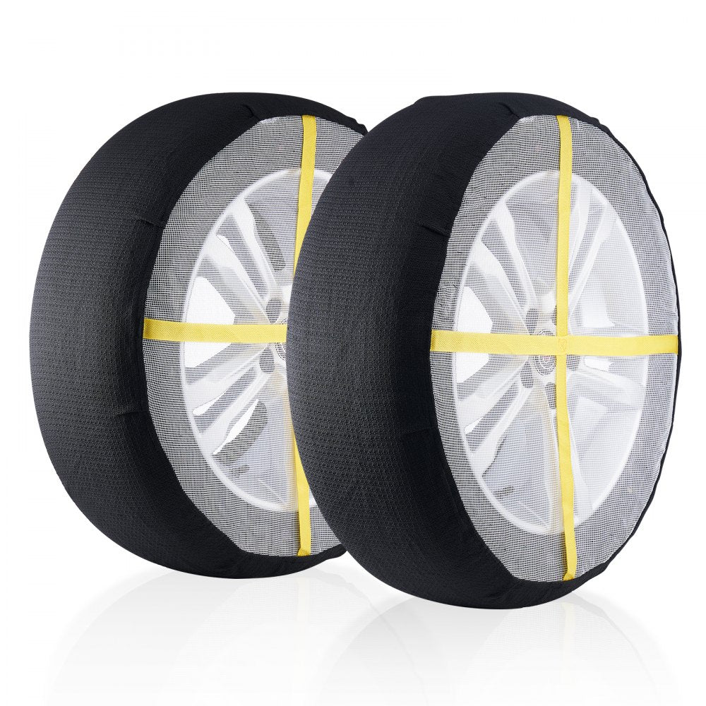 VEVOR Thickened Snow Socks for Tires, Full Coverage Tire Socks with Polyester Fiber, Snow Traction Tire Cover for Car, SUV, Pickup and Truck (Pack of 2)-Large