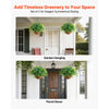 VEVOR Artificial Ferns, 2 Pcs Fake Hanging Boston Fern Bush Plant with 23 Inch Hanging Length, Plastic Faux Greenery for Indoor and Outdoor Decor, For Wall, Wedding Party, Home, Porch Garden, Office