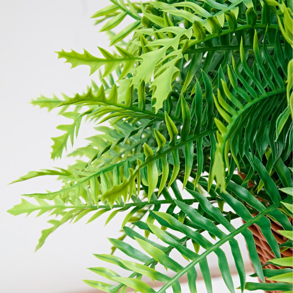 VEVOR Artificial Ferns, 2 Pcs Fake Hanging Boston Fern Bush Plant with 23 Inch Hanging Length, Plastic Faux Greenery for Indoor and Outdoor Decor, For Wall, Wedding Party, Home, Porch Garden, Office
