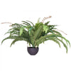 VEVOR Artificial Ferns, Natural Spread Diameter 37-41 Inch, Large Hanging Fake Boston Ferns, Sunlight Resistant Fake Plant Wall Decor with 80 Branches and Flowerpot, Faux Fern for Home Office Outdoor
