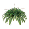 VEVOR Artificial Ferns, Natural Spread Diameter 37-41 Inch, Large Hanging Fake Boston Ferns, Sunlight Resistant Fake Plant Wall Decor with 80 Branches and Flowerpot, Faux Fern for Home Office Outdoor