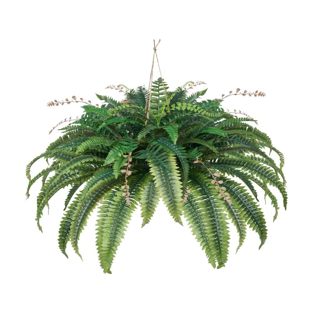 VEVOR Artificial Ferns, Natural Spread Diameter 37-41 Inch, Large Hanging Fake Boston Ferns, Sunlight Resistant Fake Plant Wall Decor with 80 Branches and Flowerpot, Faux Fern for Home Office Outdoor