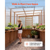 VEVOR Wooden Greenhouse 6'x12' Walk-In Green House Kit Pergola Sloped Roof, for Outdoor Garden Backyard, Heavy Duty Fir Wood with Polycarbonate Panels, Foldable Shelves, Tool Rails & Lockable Door