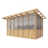 VEVOR Wooden Greenhouse 6'x12' Walk-In Green House Kit Pergola Sloped Roof, for Outdoor Garden Backyard, Heavy Duty Fir Wood with Polycarbonate Panels, Foldable Shelves, Tool Rails & Lockable Door
