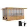 VEVOR Wooden Greenhouse 6'x12' Walk-In Green House Kit Pergola Sloped Roof, for Outdoor Garden Backyard, Heavy Duty Fir Wood with Polycarbonate Panels, Foldable Shelves, Tool Rails & Lockable Door