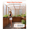 VEVOR Wooden Greenhouse 6'x12' Fir Wood Walk-In Greenhouse Kit Sloped Roof, for Outdoor Garden Backyard, Heavy Duty Green House with Polycarbonate Panels, Foldable Shelves, Tool Rails & Lockable Door