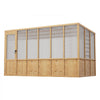 VEVOR Wooden Greenhouse 6'x12' Fir Wood Walk-In Greenhouse Kit Sloped Roof, for Outdoor Garden Backyard, Heavy Duty Green House with Polycarbonate Panels, Foldable Shelves, Tool Rails & Lockable Door