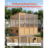 VEVOR Wooden Greenhouse 6'x8' Fir Wood Walk-In Greenhouse Kit Sloped Roof, for Outdoor Garden Backyard, Heavy Duty Green House with Polycarbonate Panels, Foldable Shelves, Tool Rails & Lockable Door