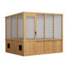 VEVOR Wooden Greenhouse 6'x8' Fir Wood Walk-In Greenhouse Kit Sloped Roof, for Outdoor Garden Backyard, Heavy Duty Green House with Polycarbonate Panels, Foldable Shelves, Tool Rails & Lockable Door