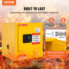 VEVOR Flammable Safety Cabinet, 11 Gal, Cold-Rolled Steel Flammable Liquid Storage Cabinet,  16.9 x 16.9 x 18.2 in Explosion Proof with 1 Door for Industrial Use, NFPA Code 30 OSHA Standards Yellow