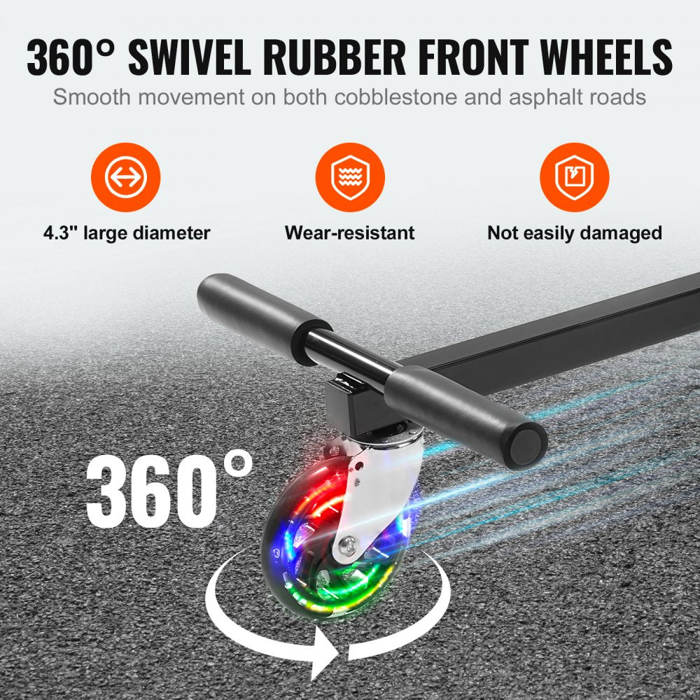 VEVOR Hoverboard Seat Attachment(Not included hoverboards), for 6.5" 8" 8.5" 10" Hoverboards, with LED Lights, Grips Control, Adjustable Frame Length and 220 LBS Load Capacity, Hover Board Go Karts Accessory, for Kids Adults