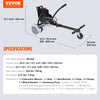 VEVOR Hoverboard Seat Attachment(Not included hoverboards), for 6.5" 8" 8.5" 10" Hoverboards, with LED Lights, Grips Control, Adjustable Frame Length and 220 LBS Load Capacity, Hover Board Go Karts Accessory, for Kids Adults