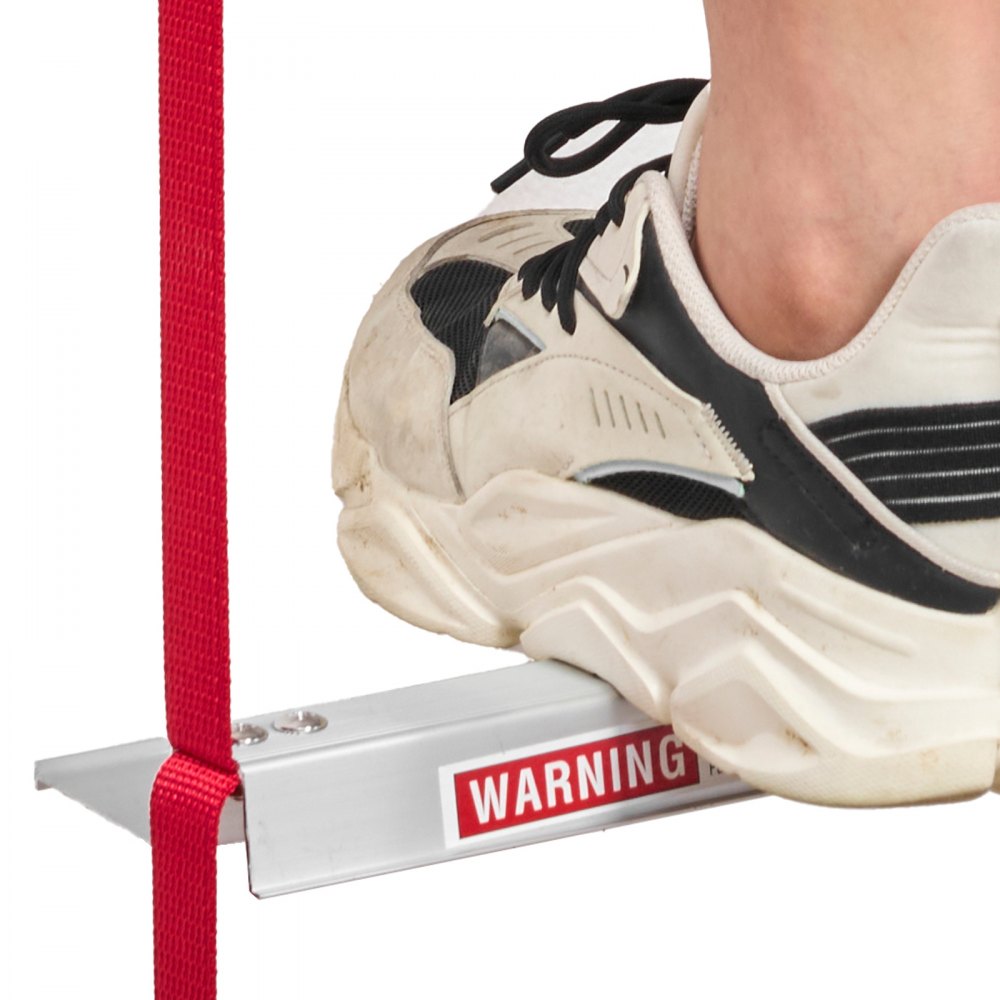 VEVOR Fire Escape Ladder, 2-Story 13FT Retractable Emergency Fire Ladder, Lightweight Aluminum Alloy Safety Escape Ladders with Sturdy Polyester Strap, Anti-Slip Rung & Wide Steps, 1000LBS Max Loading