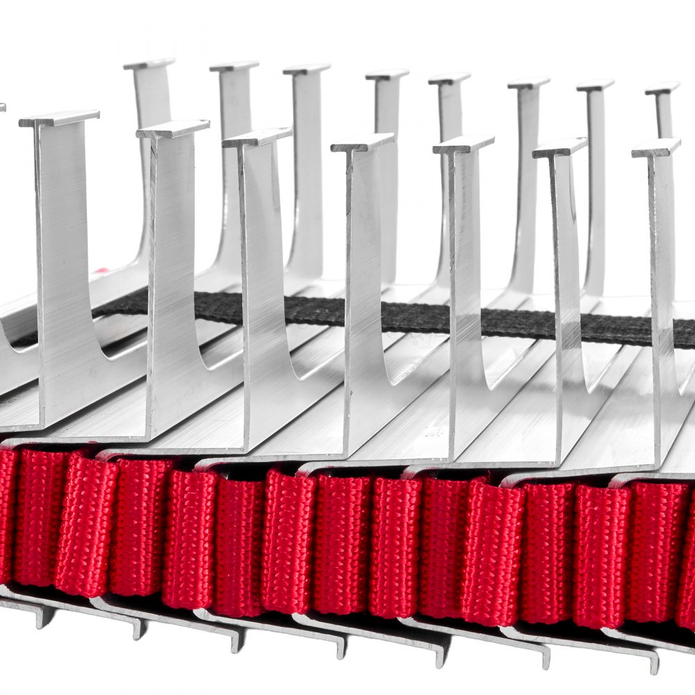 VEVOR Fire Escape Ladder, 5-6 Story 50FT Retractable Emergency Fire Ladder, Lightweight Aluminum Alloy Safety Escape Ladders with Sturdy Polyester Strap, Anti-Slip & Wide Rungs, 1000LBS Max Loading