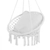 VEVOR Hanging Hammock Swing Chair, 330 lbs Capacity, Macramé Hanging Chair with Cushion and Mounting Hardware, Cotton Rope Swing Chair for Bedroom, Balcony, Patio, Garden, White