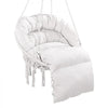 VEVOR Hanging Hammock Swing Chair, 330 Lbs Capacity, Macramé Hanging Chair with Cushion and Mounting Hardware, Cotton Rope Swing Chair for Bedroom, Balcony, Patio, Garden, Beige