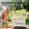 VEVOR Hanging Hammock Swing Chair, 330 Lbs Capacity, Macramé Hanging Chair with Mounting Hardware, Cotton Rope Swing Chair for Bedroom, Balcony, Patio, Garden, White