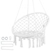 VEVOR Hanging Hammock Swing Chair, 330 Lbs Capacity, Macramé Hanging Chair with Mounting Hardware, Cotton Rope Swing Chair for Bedroom, Balcony, Patio, Garden, White
