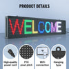 VEVOR LED Message Board, P10 Full Color Scrolling Display, Customizable Text and Animation via WIFI or USB, Ideal for Retail, Parties, and Bars, 52"x8"