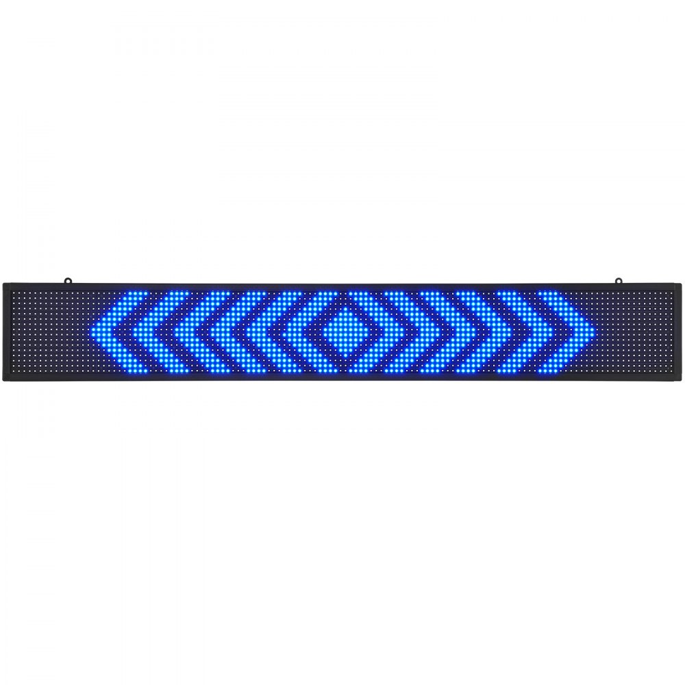 VEVOR LED Message Board, P10 Full Color Scrolling Display, Customizable Text and Animation via WIFI or USB, Ideal for Retail, Parties, and Bars, 52"x8"