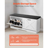 VEVOR Entryway Shoe Storage Bench 39.4" Wide 2-Tier Shoe Bench Black White, with 2 Flip Drawers, 440 lbs Load Capacity Storage Rack with Padded Seat Cushion, for Hallway, Living Room, and Bedroom