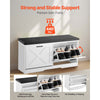 VEVOR Entryway Shoe Storage Bench 39.4" Wide 2-Tier Shoe Bench Black White, with 2 Flip Drawers, 440 lbs Load Capacity Storage Rack with Padded Seat Cushion, for Hallway, Living Room, and Bedroom