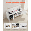 VEVOR Shoe Bench, 41.3 x 13.8 x 19.8 Inch Entryway Bench with Lift Top Storage and Seat Cushion, 250lbs Shoe Rack with 3 Cabinets and Height Adjustable Shelf, for Bedroom, Hallway, White + Black