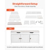 VEVOR Shoe Bench, 41.3 x 13.8 x 19.8 Inch Entryway Bench with Lift Top Storage and Seat Cushion, 250lbs Shoe Rack with 3 Cabinets and Height Adjustable Shelf, for Bedroom, Hallway, White + Black