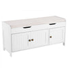 VEVOR Shoe Bench, 41.3 x 13.8 x 19.8 Inch Entryway Bench with Lift Top Storage and Seat Cushion, 250lbs Shoe Rack with 3 Cabinets and Height Adjustable Shelf, for Bedroom, Hallway, White + Black