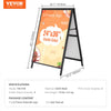 VEVOR A Frame Sidewalk Sign, 24x36 Inch Heavy Duty Slide-in Signboard Holder, Double-Sided Folding Sandwich Board Signs, Steel Pavement Sign Poster for Outdoor Business Street Advertising (Frame only)