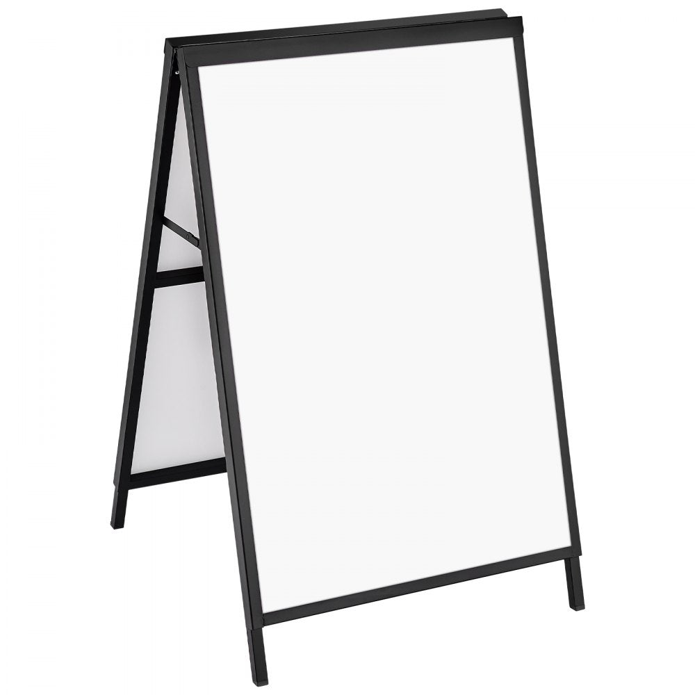 VEVOR A Frame Sidewalk Sign, 24x36 Inch Heavy Duty Slide-in Signboard Holder, Double-Sided Folding Sandwich Board Signs, Steel Pavement Sign Poster for Outdoor Business Street Advertising (Frame only)