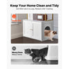 VEVOR Cat Litter Box Enclosure Furniture, 27.6 in Hidden Litter Box Cabinet with Metal Legs & 2-Tier Storage Shelves, Waterproof Cat Washroom Cat House, Fit Most of Litterbox, for Living Room