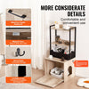 VEVOR Cat Litter Box Enclosure, Hidden Litter Box Furniture with 2 Storage Shelves & 2 Baskets, Wooden Cat Washroom Indoor, Cat House Cabinet Fit Most of Litter Box, 23.6"L x 19.7"W x 50"H, Natural